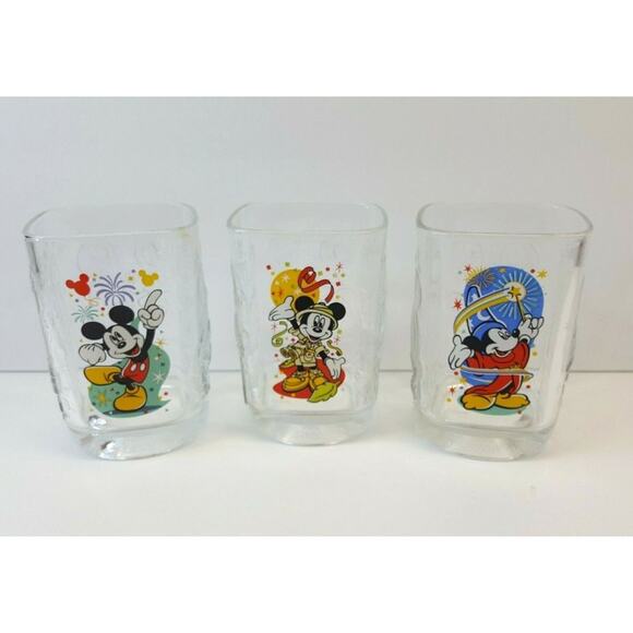 Set/3 McDonalds Walt Disney World Year 2000 Celebration Glasses Mickey Mouse - Picture 2 of 7